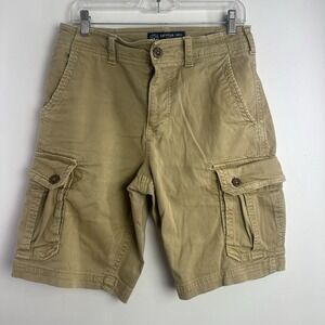 American Eagle Cargo Shorts Jorts Mens 30 Khaki Beige Chino Active Flex Grunge